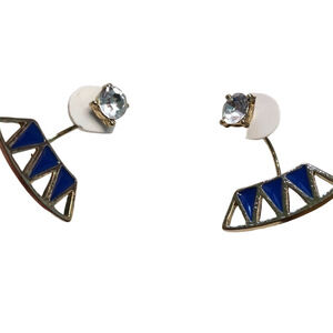Blue Crystal Rhinestone Earrings